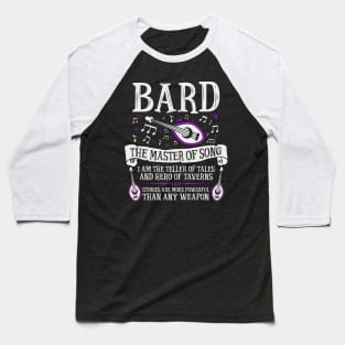 Bard, Dungeons & Dragons - The Master of Song Baseball T-Shirt